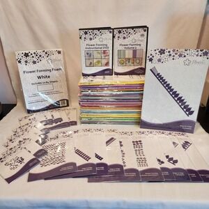 Fleurs Flower Forming Foam Die Cutting Bundle Instructional DVDs Huge Craft Lot